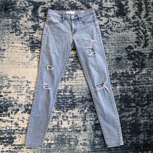 Pacsun Grey Ripped Stretchy Skinny Jeans